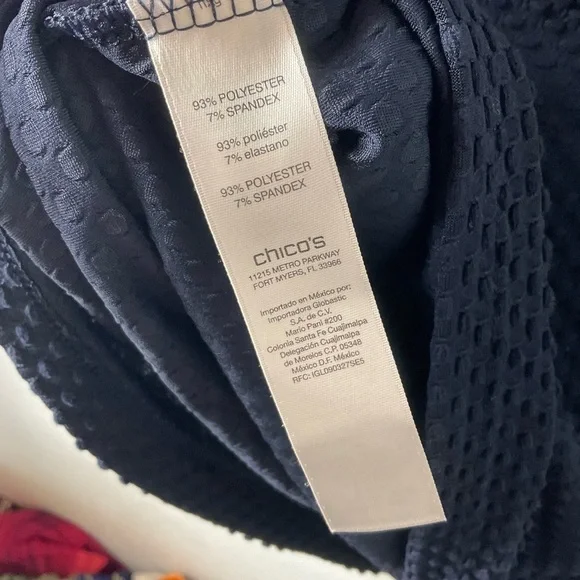 Chico’s Blue Textured Top Shirt Sz 0(S) - Picture 4 of 4